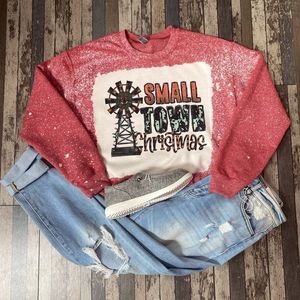 Small Town Christmas Bleached Sweatshirt